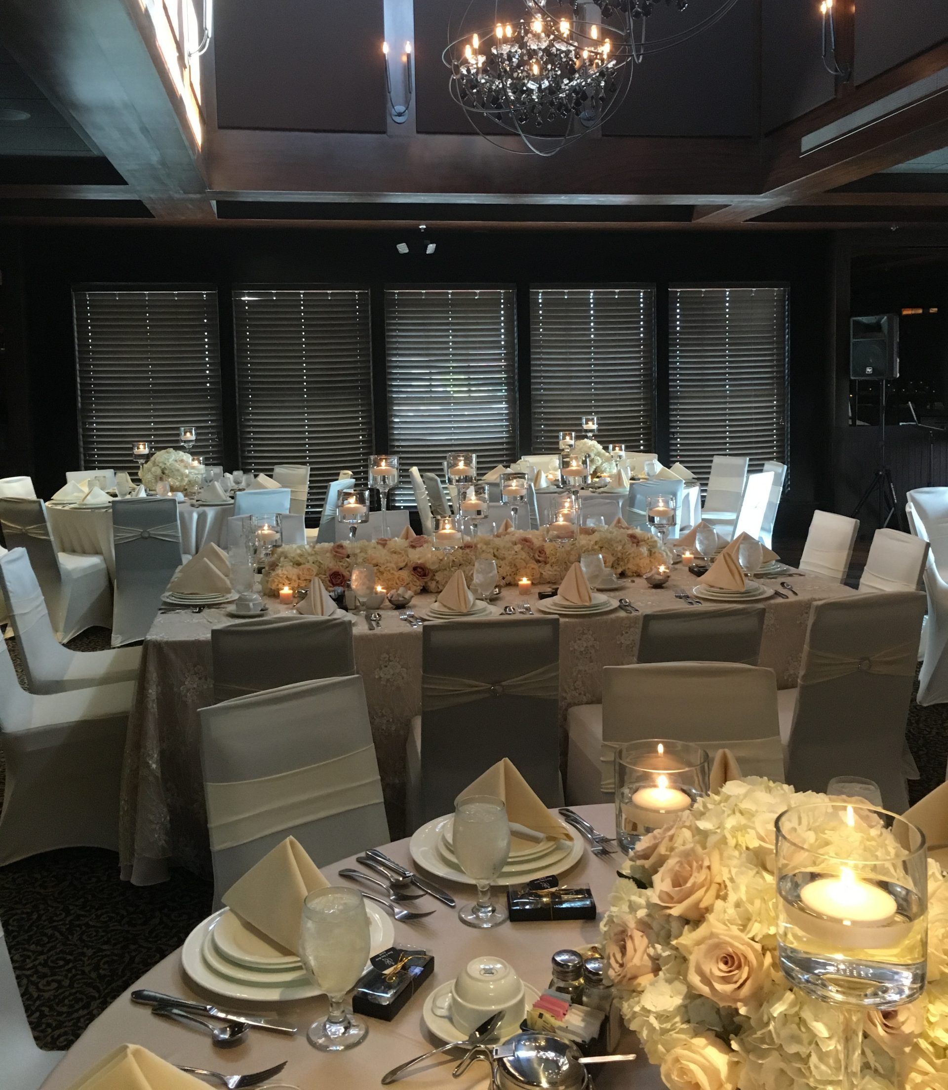 The dining room at Da Francesco's, set for an evening